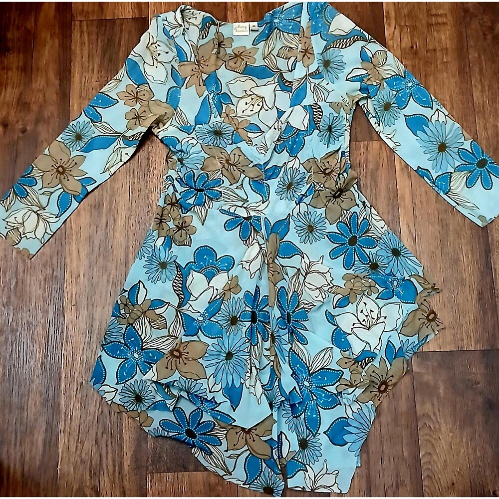 JOHNNY HEAVEN FLORAL HANDKERCHIEF HEM TOP MEDIUM VTG ANTHROPOLOGIE